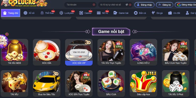 Các sự cố khi đăng nhập Luck8