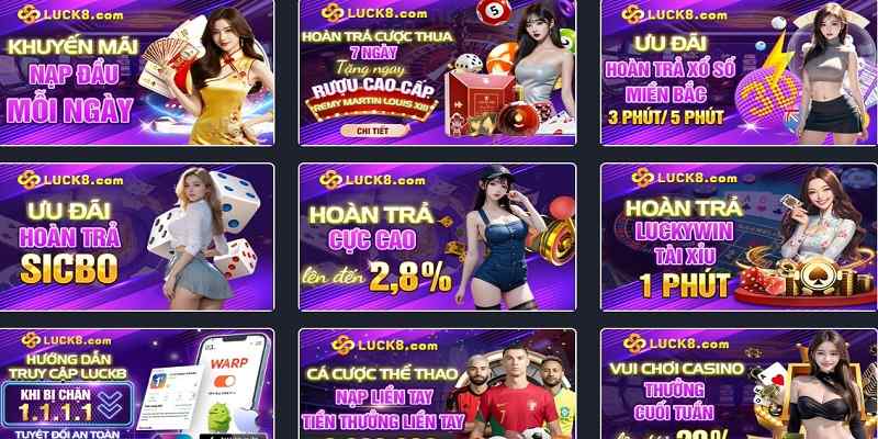 Cập nhật danh sách khuyến mãi Lucky8 mới nhất